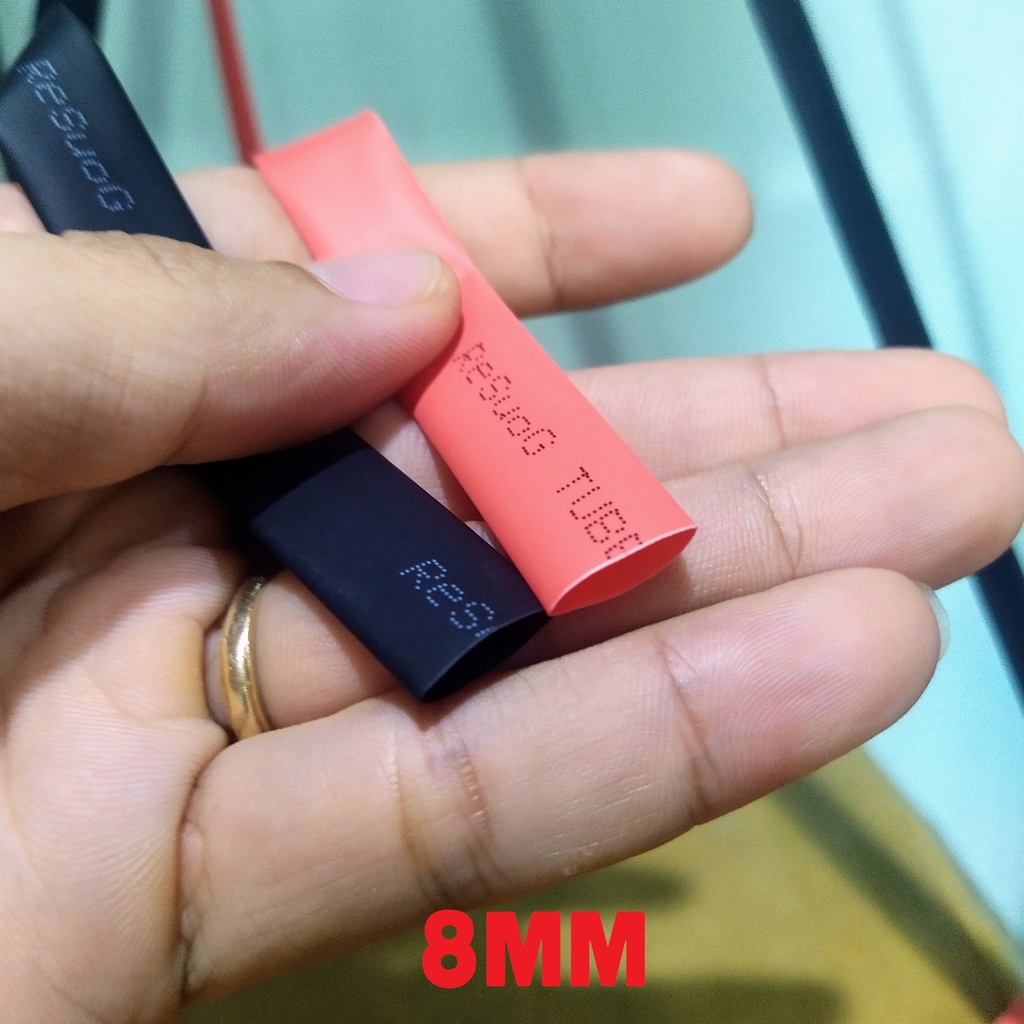 Ống co nhiệt màu đỏ và đen size 4mm, 6mm, 8mm, 10mm