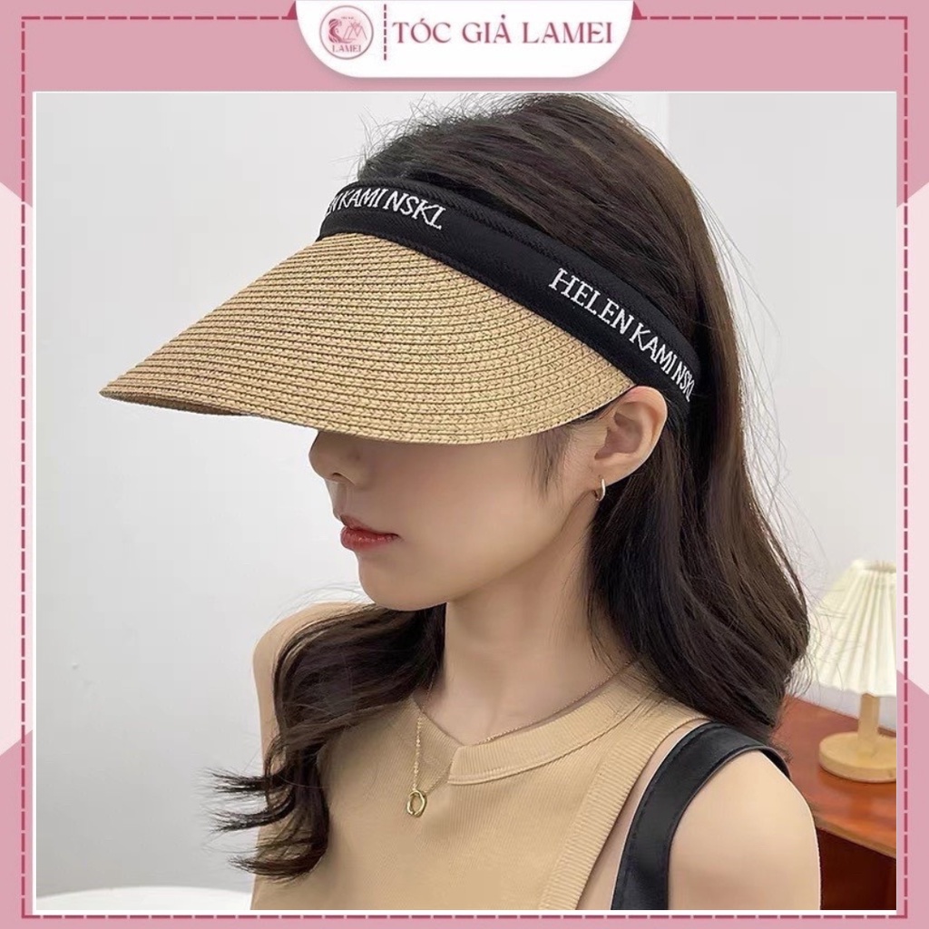 Mũ lưỡi trai cói hở chóp nửa đầu mềm đẹp gấp gọn tiện lợi sv 24