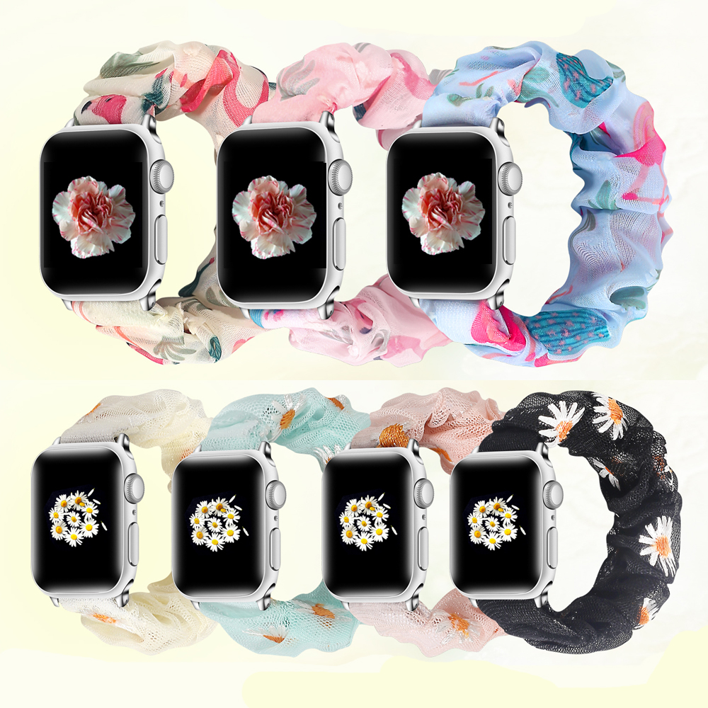 Dây đeo MAYSHOW Nữ Dây đeo tóc Scrunchie Đàn hồi cho Dây đeo Apple Watch 5 4 3 2 38mm 40mm 42mm 44mm Dây đeo đồng hồ