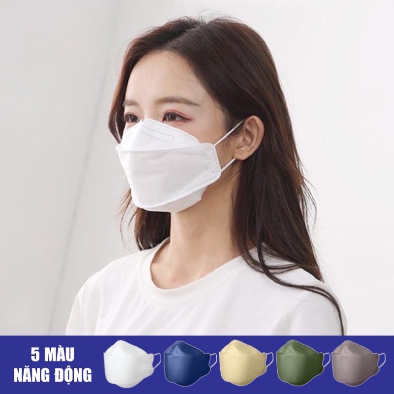 THÙNG 300 CHIẾC KHẨU TRANG CÁ 4D KF94-KHẨU TRANG Y TẾ KHÁNG KHUẨN 4 LỚP DẦY ĐẸP