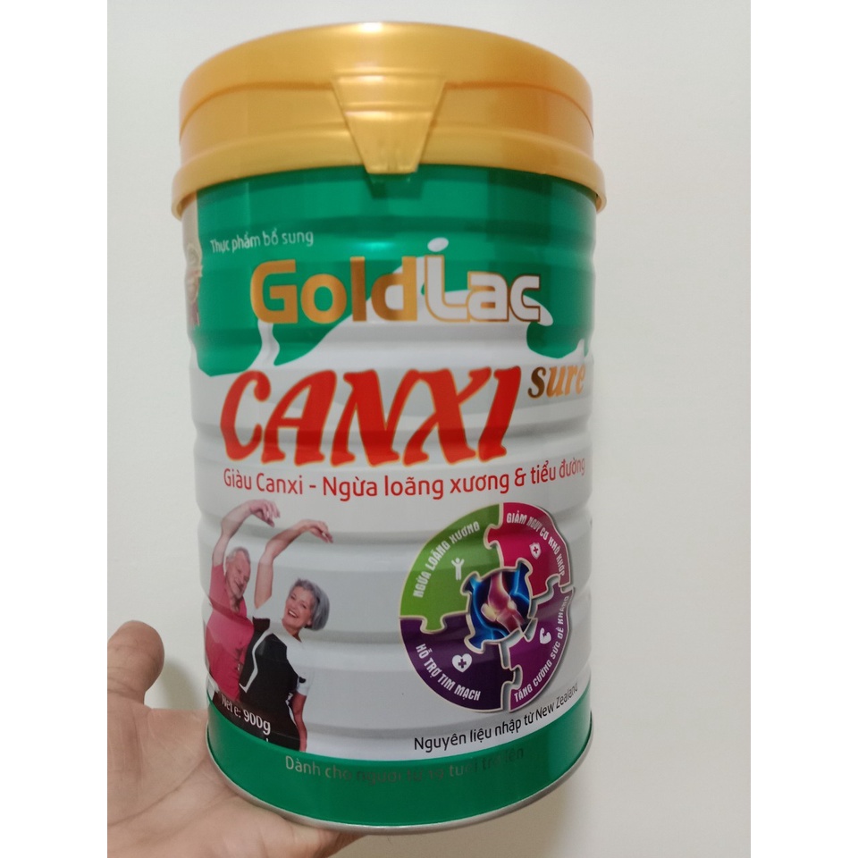 Sữa bột Canxi goldlac 900g, Cung cấp canxi cho xương chắc khỏe, chống loãng xương