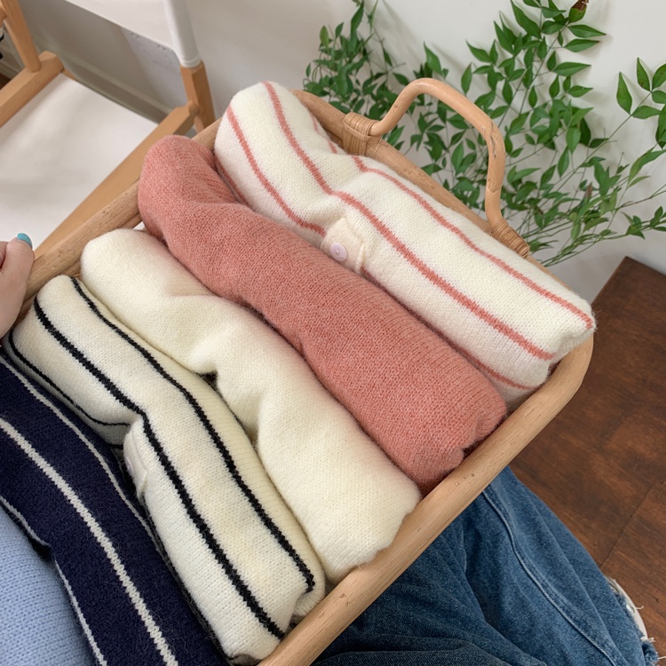 57048 Áo Len Chui Đầu Sọc Sáp Mềm