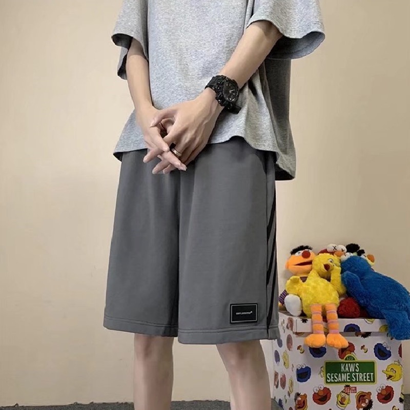 Quần Short Thể Thao Ống Rộng Phối Sọc Hai Bên Thời Trang Hàn Quốc Cho Nam [M-3XL]