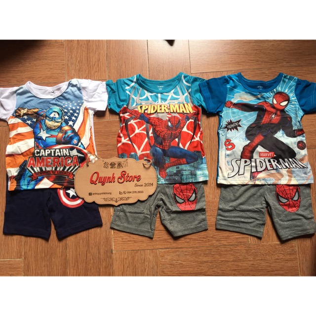 Bộ siêu nhân áo kèm quần size 1-7y
