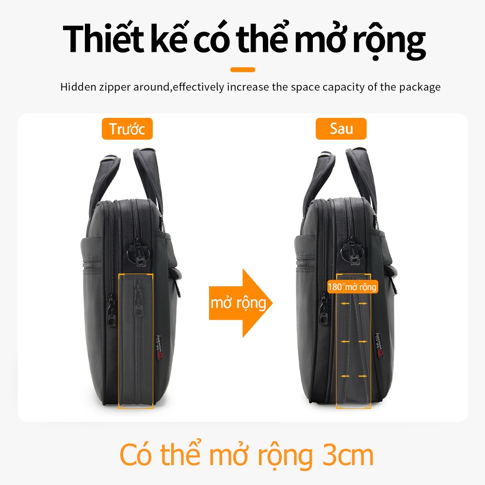 Túi xách nam công sở vải không thấm nước công suất lớn 15,6 inch 17 inch túi đựng máy tính xách tay