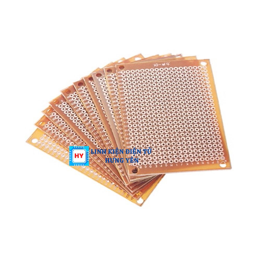 Phíp Đồng Lỗ - Bảng Mạch Đục Lỗ Sẵn PCB Nâu Kích Thước 5x7cm -  7x9cm  - 9x15cm