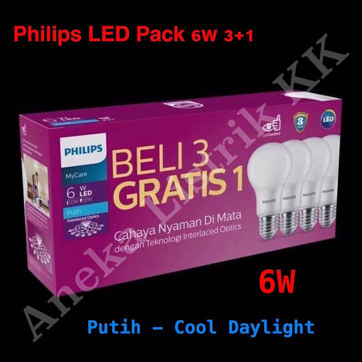 Philips Bóng Đèn Led 6w 6watt Mua 3 Trong 1 Giá Rẻ Nhất