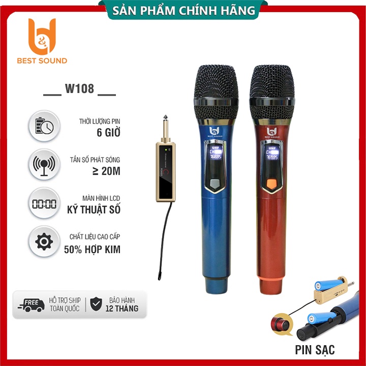 Bộ Micro không dây karaoke chuyên nghiệp B&D U-W301 | V-W108 | W003V | W003A - Bảo hành 12 Tháng (1 đổi 1) | BigBuy360 - bigbuy360.vn