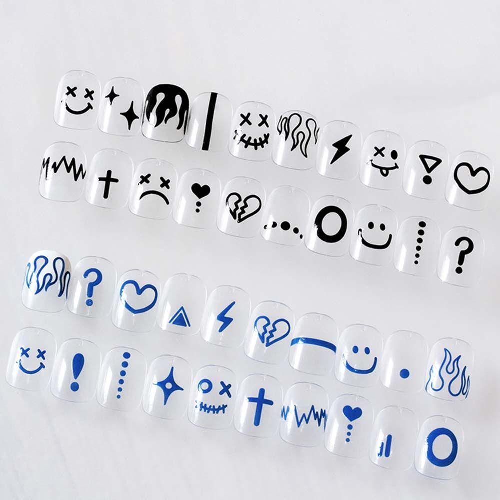 Miếng Dán Trang Trí Móng Tay Hình Trái Tim Mặt Cười Thời Trang