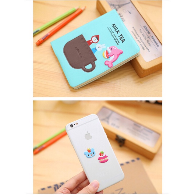 Sticker nhựa nổi nhiều mẫu siêu xinh dán điện thoại, máy tính, sổ tay