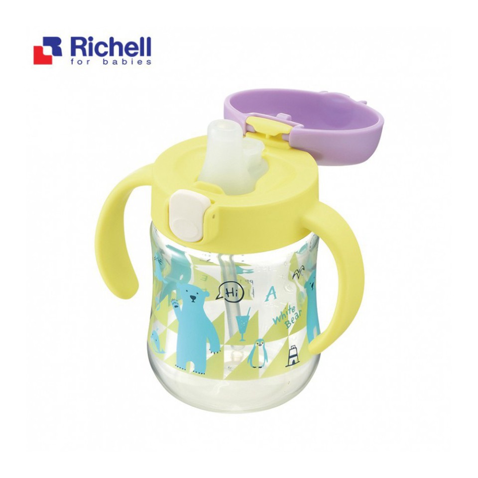 [Chính Hãng] Cốc tập uống 2IN1 T.L.I RICHELL - bình tập uống nước cho bé Richell