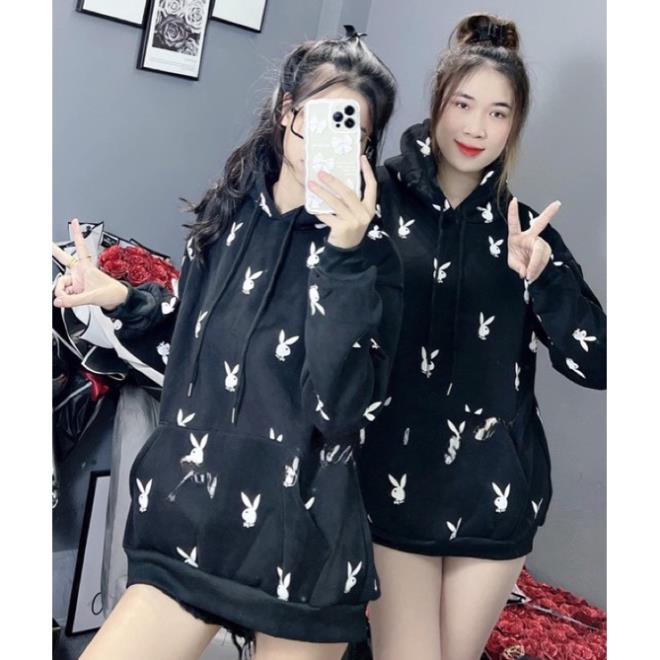 Áo Hoodie Nỉ Bông Tai Thỏ Ba.len Basic Hottrend Nam Nữ Form Rộng Thu Đông Kiểu Dáng Hàn Quốc(Hàng Sẵn)