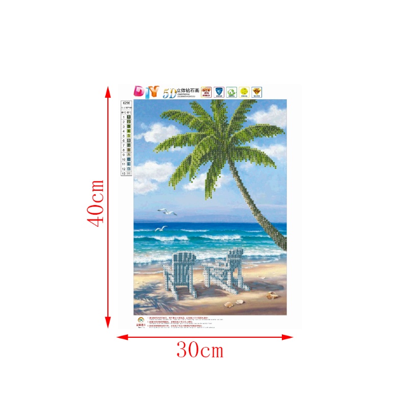 Bộ Tranh Đính Đá 5D Tự Làm Hình Phong Cảnh Biển