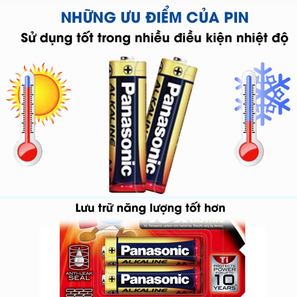 Pin tiểu AA Panasonic Alkaline LR6 (vỉ 2 viên)
