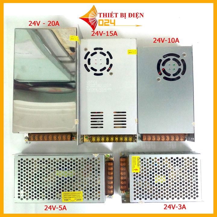 Nguồn tổ ong, nguồn 12V/24V/5V - 40A/30A/20A/15A/10A/5A, nguồn tổng dùng cho camera,đèn led,motor, máy bơm