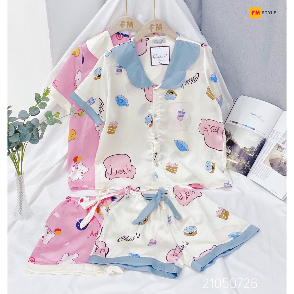 Đồ bộ ngủ nữ FM Style bộ đồ ngủ Pijama, hoạ tiết dễ thương, chất vải lụa cao cấp, thoải mái - mát mẻ ngày hè 21050726 | BigBuy360 - bigbuy360.vn