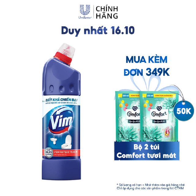 Nước Tẩy Bồn Cầu Vim Diệt Khuẩn (900ml) - Xanh Biển