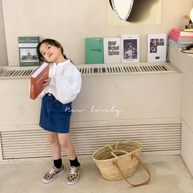 Chân Váy Jean Ngắn Phong Cách Hàn Quốc Dễ Phối Đồ Thời Trang Mùa Hè Mới Cho Bé Gái