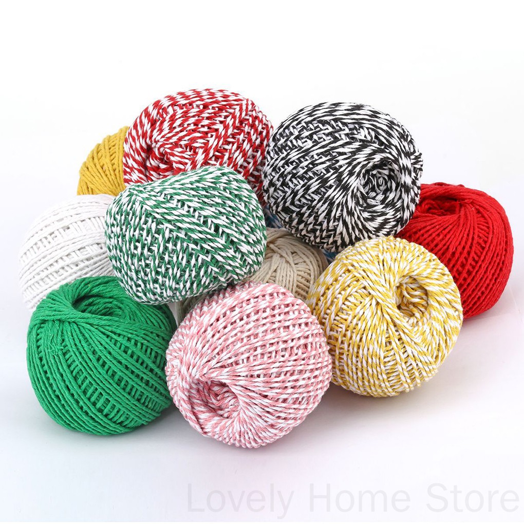 Cuộn dây cotton 1.5mm 100m đa dụng chất lượng cao dây thừng cotton màu trang trí  full color, mềm, mịn, mượt, giá tốt