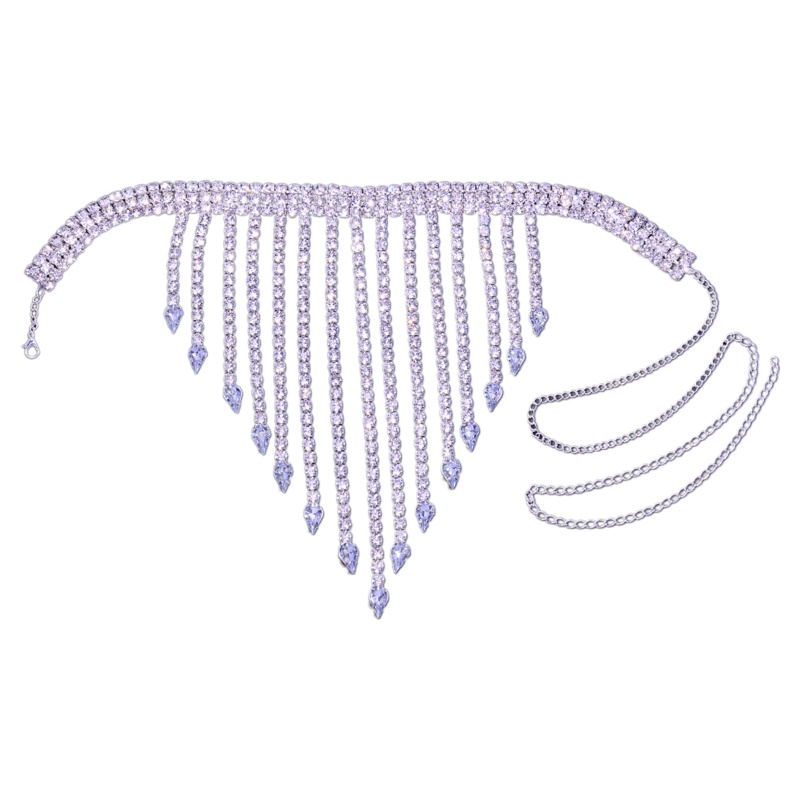 Youyo Chuỗi Dây Đeo Chân Đính Đá Phối Tua Rua Phong Cách Boho Goth Rock Club Cho Nữ