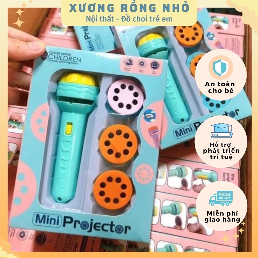 Đèn pin chiếu hình 80 hình động vật nghộ nghĩnh 3d sắc nét cho bé 1 2 3 4 tuổi - Xương Rồng Nhỏ