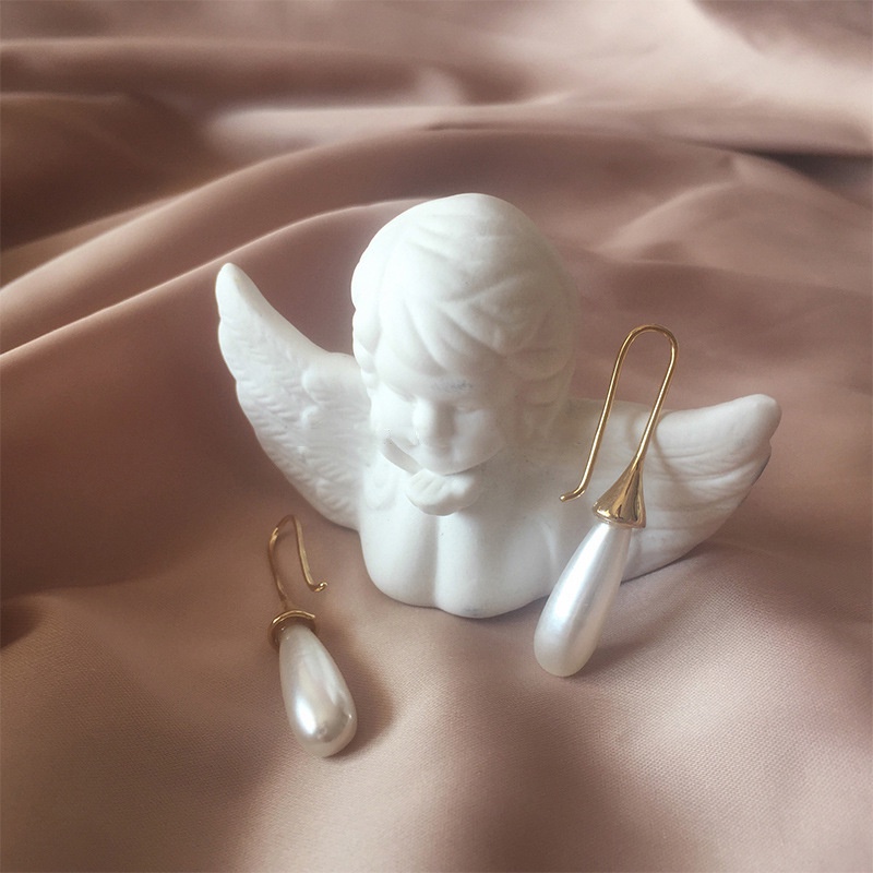 Bông Tai Bạc 925 Hình Giọt Nước Đính Ngọc Trai Phong Cách Hàn Quốc Thời Trang Cho Nữ