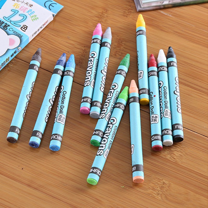 1 Bộ Sáp Màu 8 / 12 / 24 Màu Cho Bé Vẽ Tranh