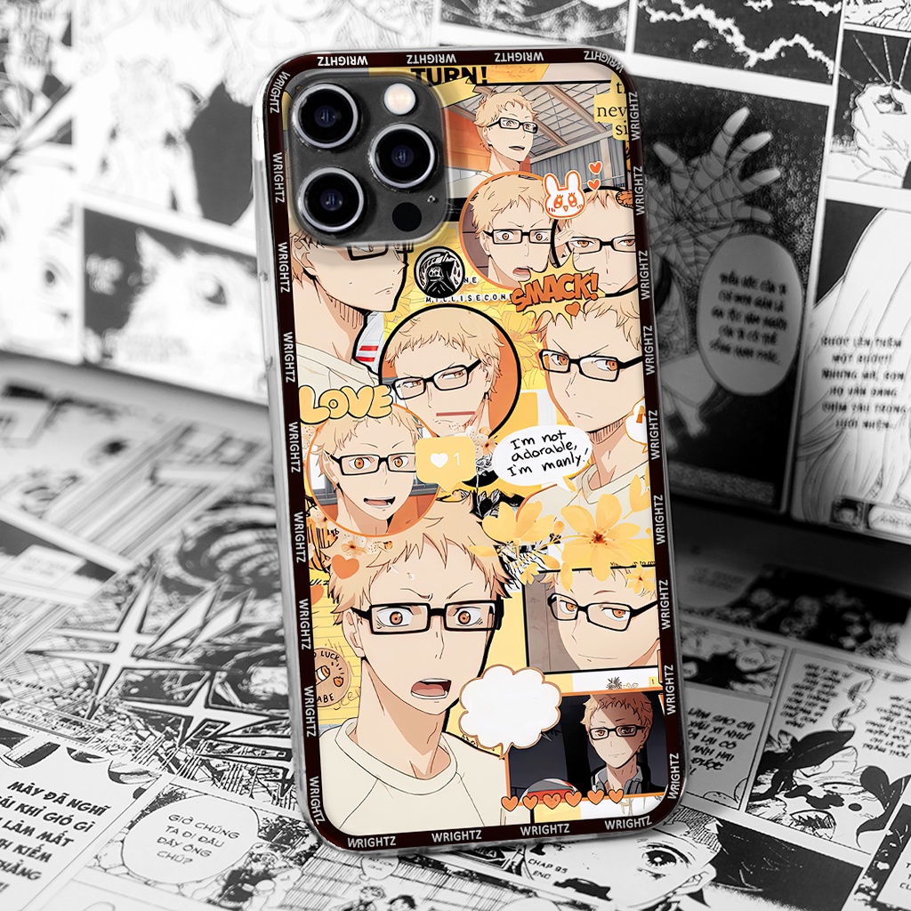 Ốp lưng Iphone anime Haikyuu nhân vật Kei Tsukishima Nishinoya Yu phụ kiện ốp điện thoại trang trí thời trang