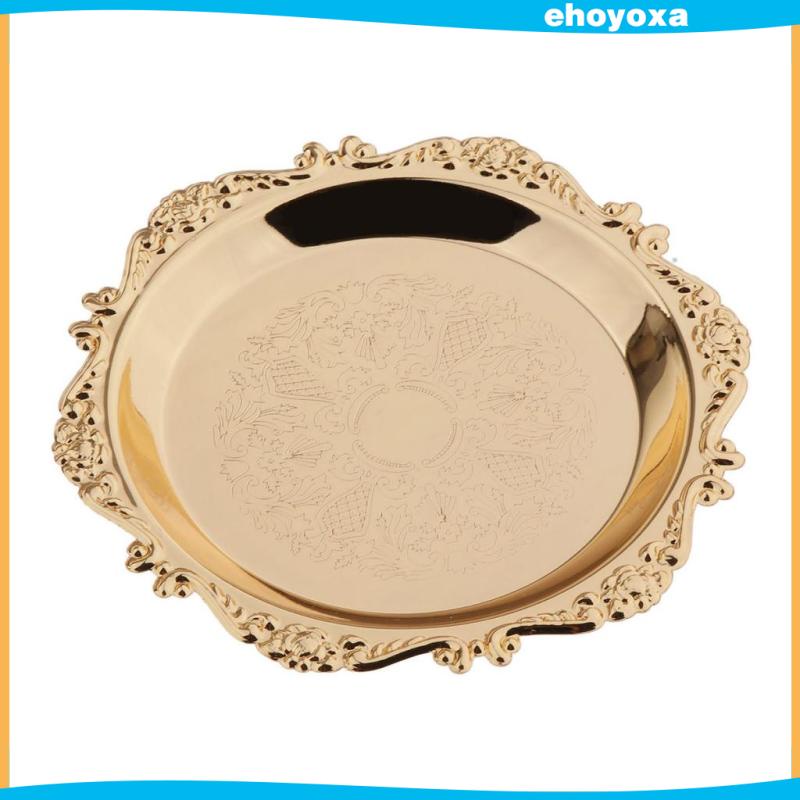 Đĩa Tròn Màu Vàng Kim 4 "/ 6" Đựng Trái Cây / Bánh Kẹo Tráng Miệng