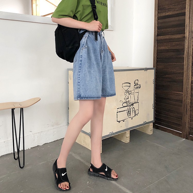 Xiaozhainv Quần Đùi Denim Ống Rộng Phong Cách Retro Hàn Quốc | BigBuy360 - bigbuy360.vn