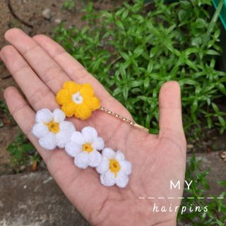 Kẹp tóc hoa len