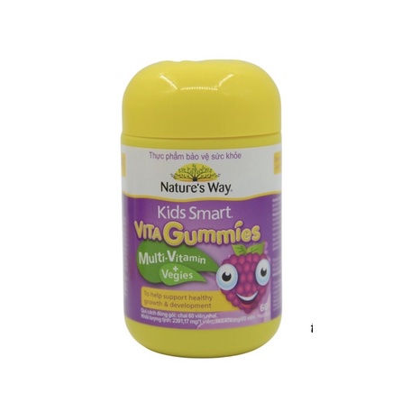 {Date 2023}Kẹo dẻo Nature Way Gummies Úc bổ sung vitamin cho bé từ 2 tuổi Úc 60 viên