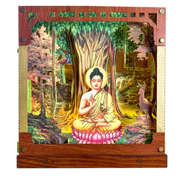 Hộp ánh sáng hình Đức Phật Thích Ca đang ngồi thiền - TAYTA