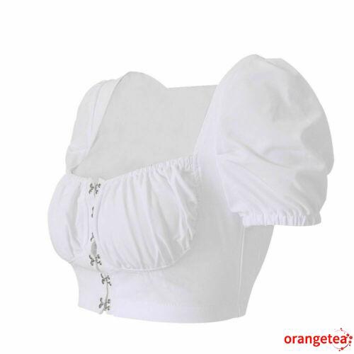 Áo Croptop Tay Ngắn Phối Bèo Thiết Kế Đơn Giản Cho Nữ