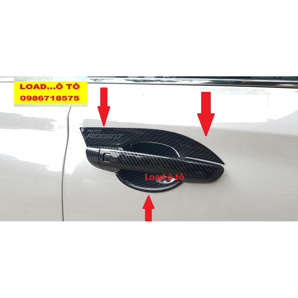 Ốp Tay Hõm Cửa Xe Huyndai Accent 2022-2018 Vân carbon Cao Cấp