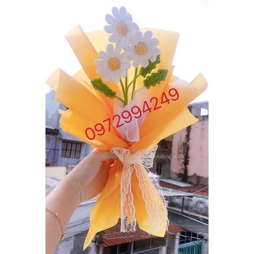 Hoa len handmade-Cúc hoạ mi