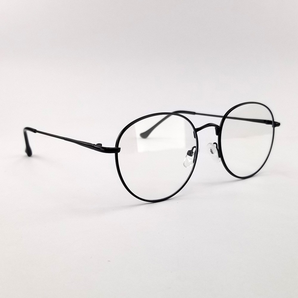 Gọng kính nam nữ màu bạc đen, vàng đen 9008. Mắt cận tròn chất liệu kim loại, tròng kính giả cận chống ánh sáng xanh, UV | BigBuy360 - bigbuy360.vn