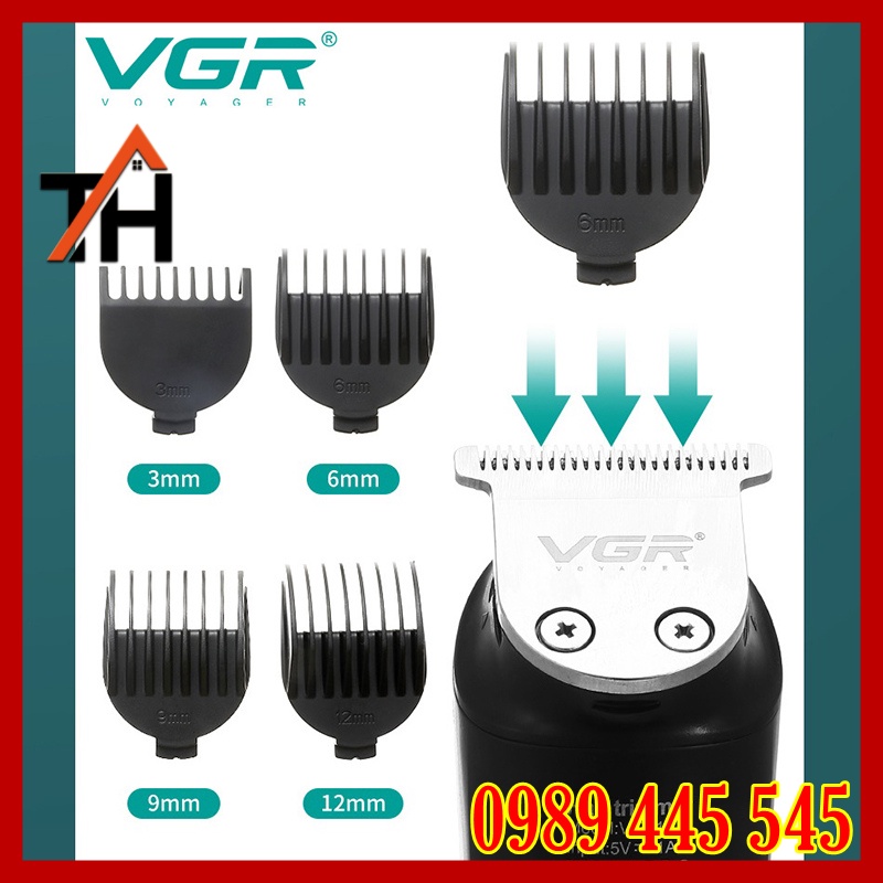 Tông Đơ Cắt Tóc Không Dây VGR V-291 - Máy Cắt Tóc Chuyên Dùng Cho Salon Và Gia Đình - Hàng Chính Hãng Bảo Hành 1 Năm