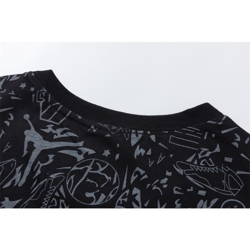 Áo Thun Cotton Cổ Tròn Jordan Dáng Rộng Ngắn Tay Thời Trang Unisex