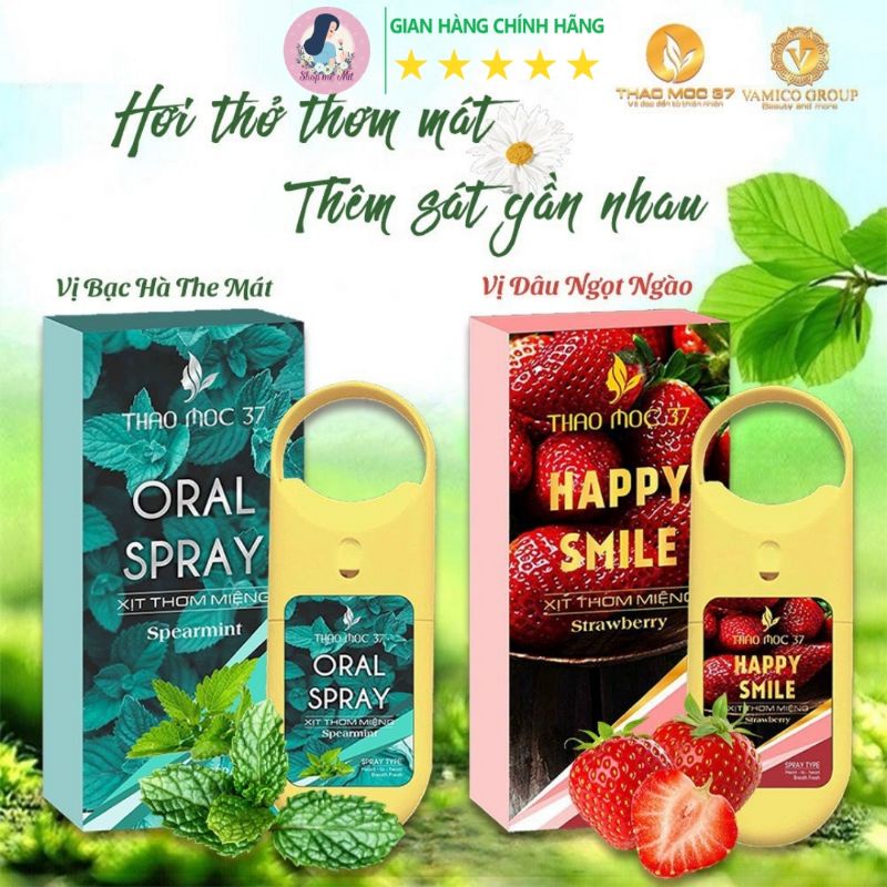 Xịt thơm miệng thảo mộc 37 (tặng bột trắng răng)