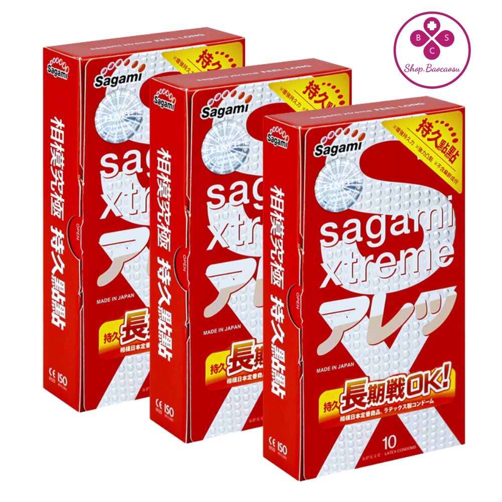 Bao cao su gai gân kéo dài thời gian Sagami Extreme Feel Long hộp 10