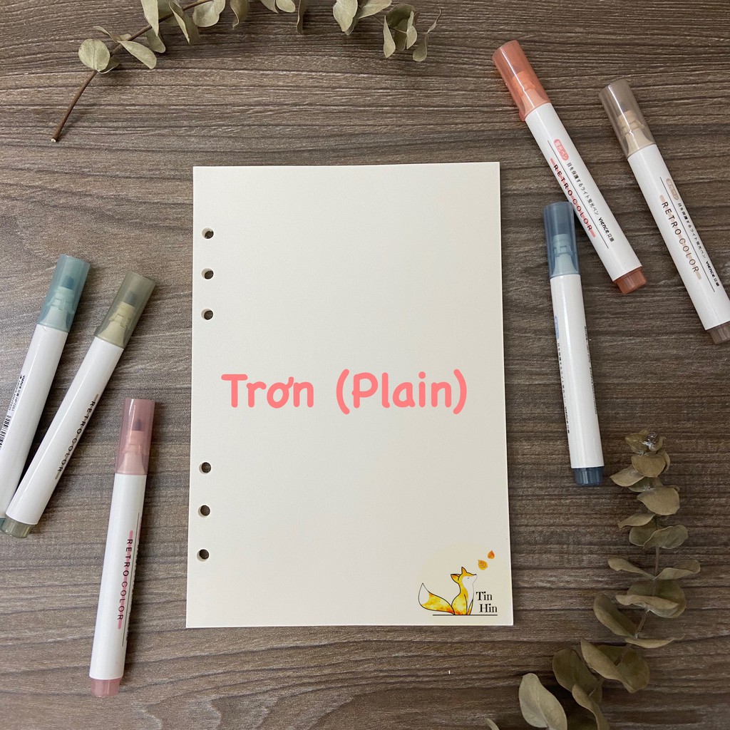 Giấy Refill Ruột Sổ Còng Bullet journal A4/A5/A6/B5/A7 90 trang văn phòng phẩm sáng tạo