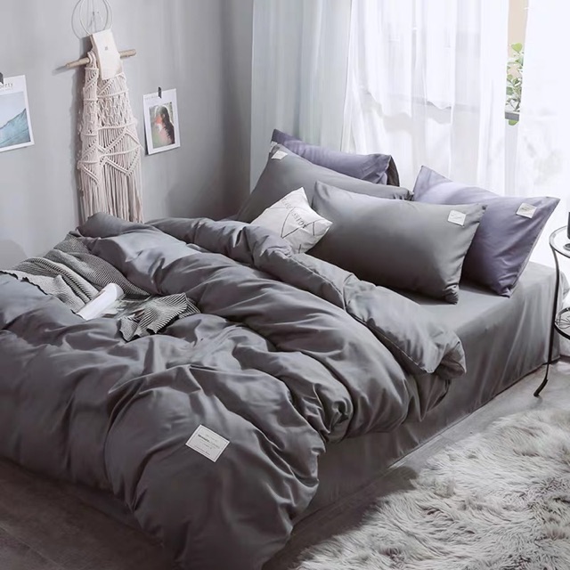 Set Chăn Ga Xám Đen Cotton TC Sang Chảnh Hàng Chuẩn Xuất Nhật (Shinbedding.shop)