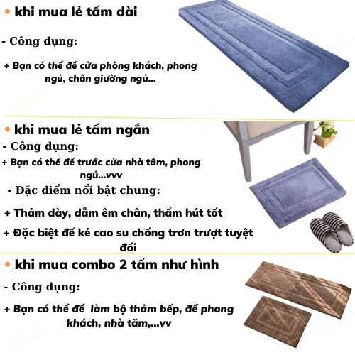 [ HÀNG CHUẨN ] Thảm chùi chân 1 màu hàng nhập Cao Cấp thấm hút cực tốt - kích thức (40cm x 120cm)