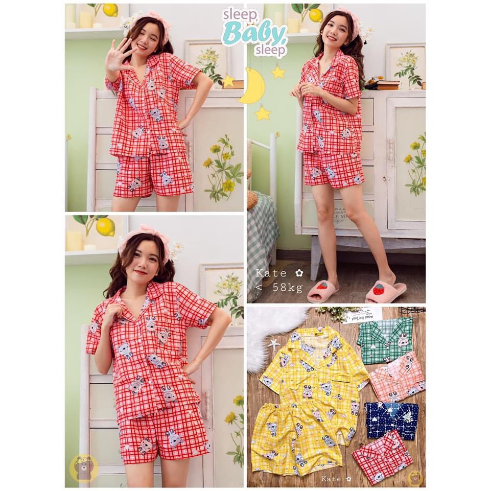 Đồ Bộ Pijama Kate Thái - Ko Viền Form Dưới 58kg