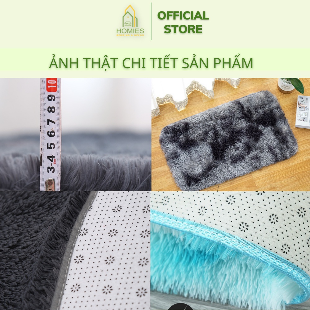 Thảm Lông Chùi Chân HOMIES Lông Loang - Lông Dài Thấm Nước 40cm x 60cm