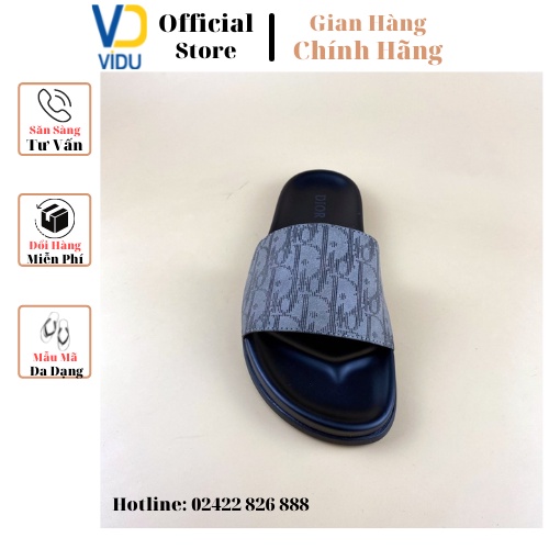 Dép nam thời trang DIOR ViDu 21108 màu xám đen họa tiết in laser độc đáo chống thấm nước