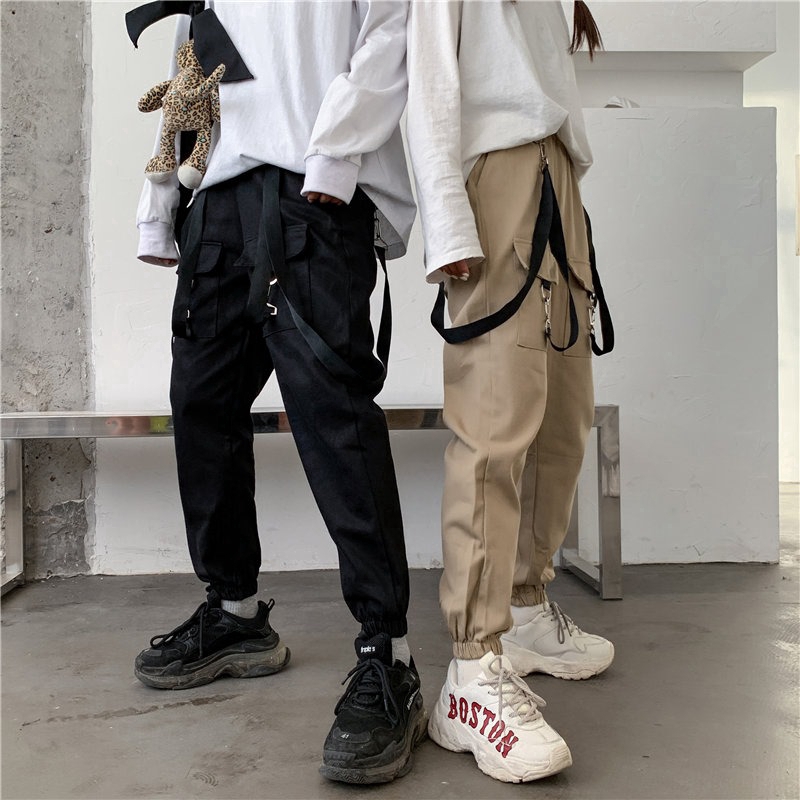 Unisex Harajuku Style Cargo pants Multi Pockets Casual pant High Waist Solid Cargo Pants work pants | BigBuy360 - bigbuy360.vn