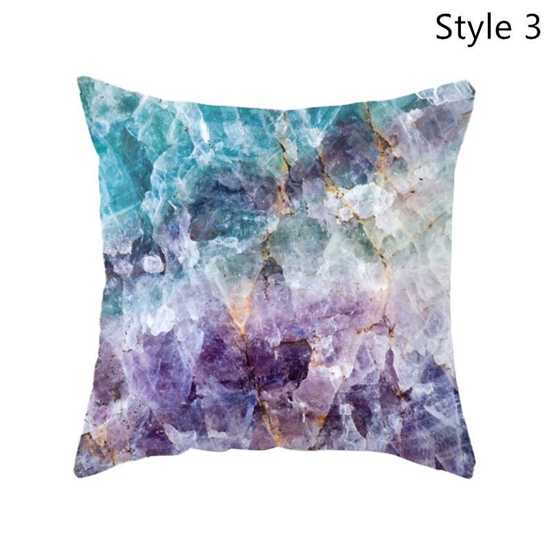 1 Bao Gối Đệm Sofa Vải Cotton Hình Vân Đá Cẩm Thạch