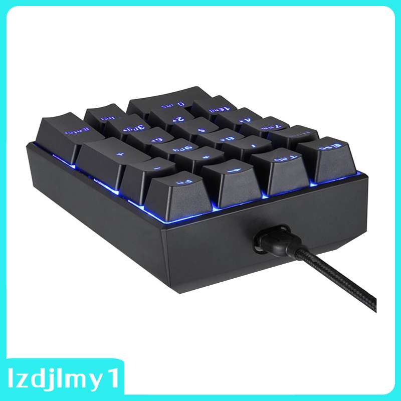 Bàn phím số mini K23 21 phím có đèn LED nền màu xanh dương